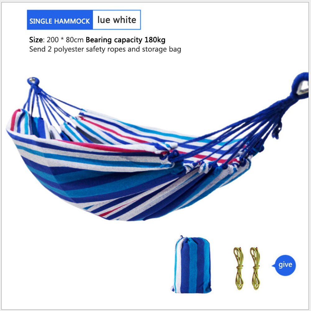 Canvas Striped Hammocks Ultralight Camping Travel Hammock with Portable Backpack Rainbow Outdoor Leisure Garden Hanging Swing