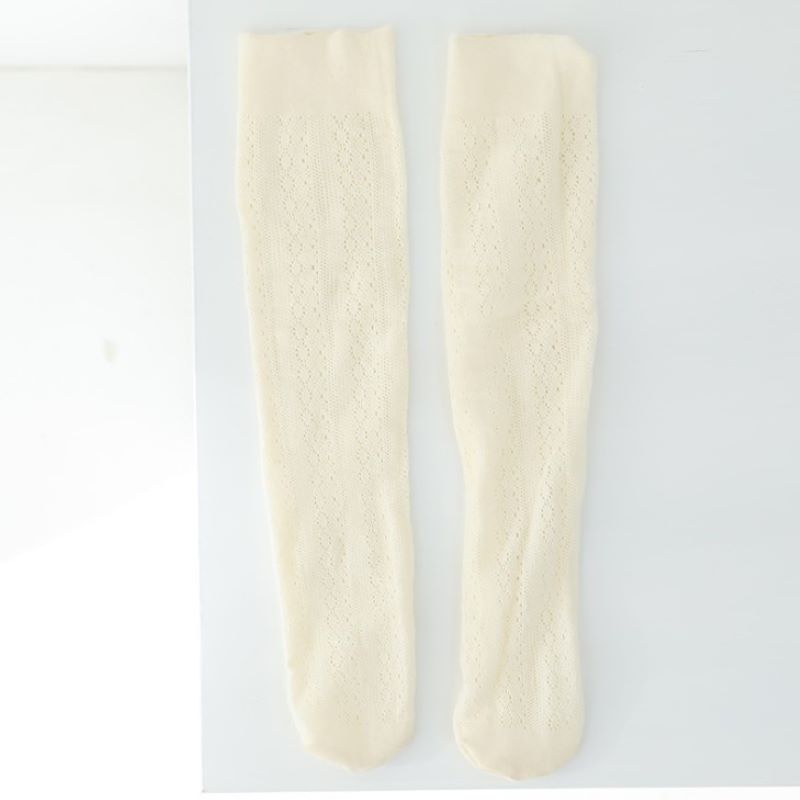 Neue Baby Mädchen Socken Lange Socken freundlicher Knie Länge Weiche Baumwolle Baby Socken freundlicher 3-8 Jahre Kniehohe sommer dünne Socken: weiß