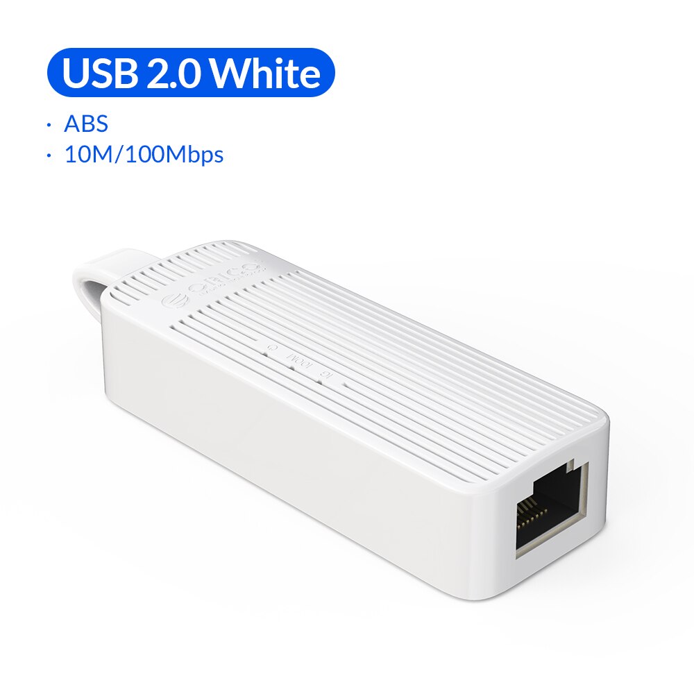 Orico Usb Ethernet Adapter Usb 3.0 2.0 Network Card Usb RJ45 Lan Voor Windows7, 8, 8.1.10, mac Os En Linux: USB 2.0 WH