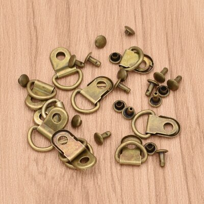 Botones de hebilla de anillo en D de Metal para manualidades, zapatos de la bolsa de ropa hecha a mano, accesorios de decoración, 10 Uds.: 2