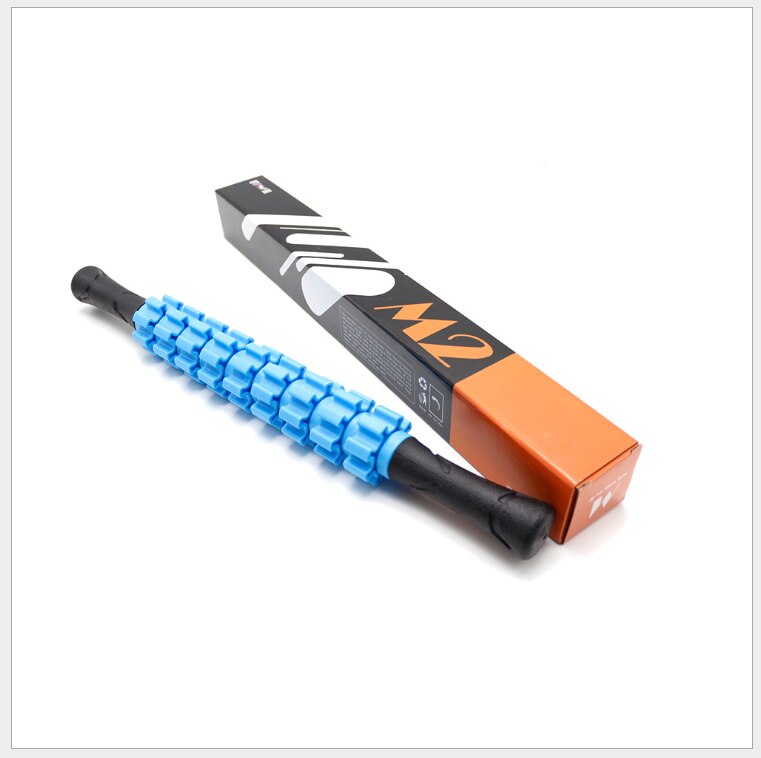 9 ruller yoga massasje stick kropp sport massasje verktøy fysioterapi gjenopprette trykkpunkt muskel rulle treningsutstyr: Blå