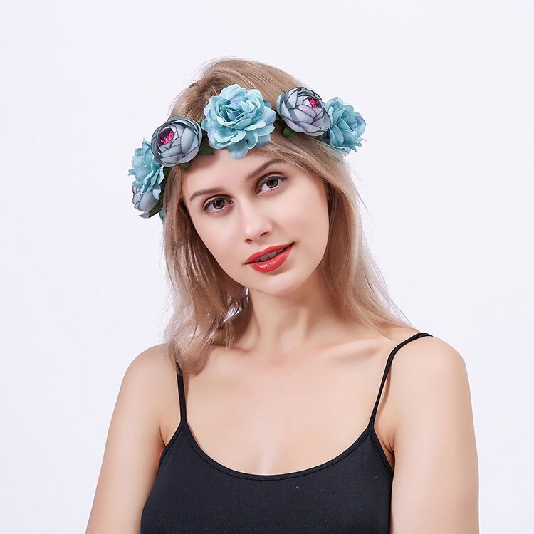 rose krans brude blomst krone pannebånd krans hode krans bryllup hodeplagg brudepike hodeplagg