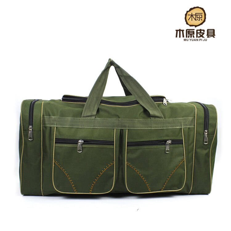 specials moving house special large travel bag distance large capacity waterproof Oxford cloth Luggage bag male tote: Army Green