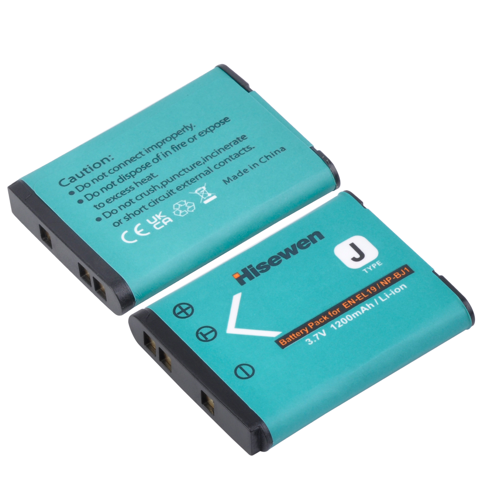 Hisewen EN-EL19 Enel19 NP-BJ1 Li-Ion Batterij + Led Dubbele Oplader Voor Nikon Coolpix S32 S33 S100 S2500 S2750 S3100 S3200 S3300 S3400: Blauw