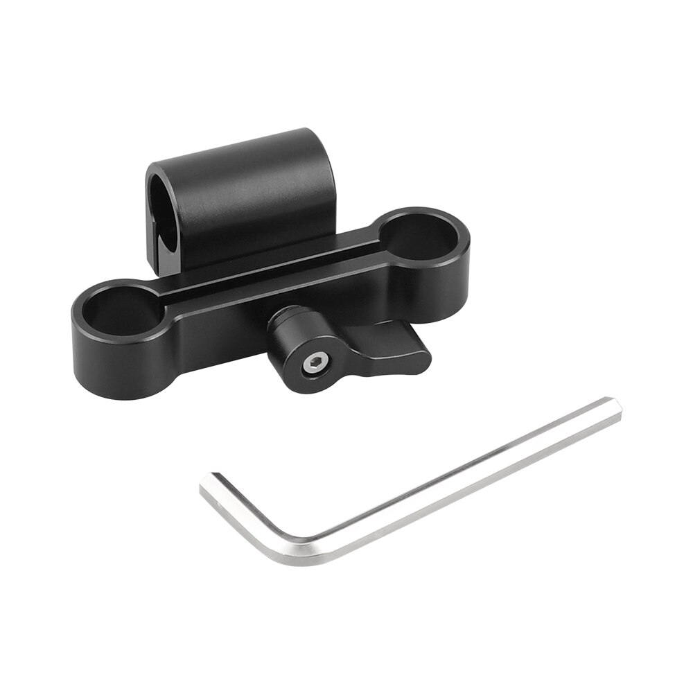 HDRIG 15mm Rod Clamps 15mm Single Rod Clamp &amp; Dual Rod Clamp Adapter With Ratchet Locking Knob For DSLR Camera