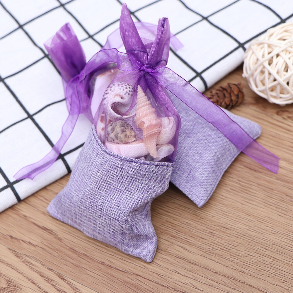 10pcs Solid Color Lavender Bags Empty Sachets Bag Fragrance Pouch for Relaxing Sleeping Deep Purple