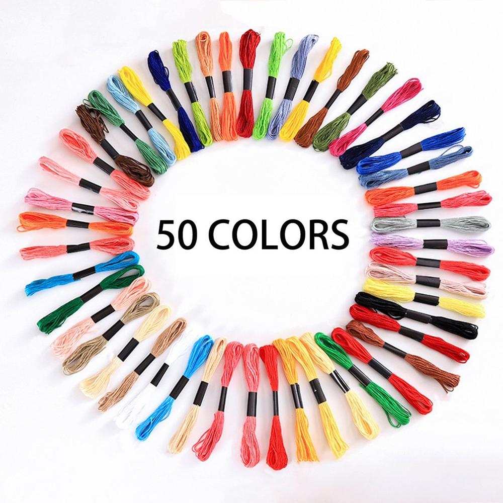 50 Colors 100 Colors Cross Stitch Thread Polyester Cotton Embroidery