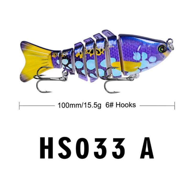 10cm 15.61g Wędkarstwo wabik plastikowa twarda przynęta multi-sekcja ryby bioniczny przynęta HS033 karpia paski gitara basowa Pesca wędkarskiego SwimBait: type1