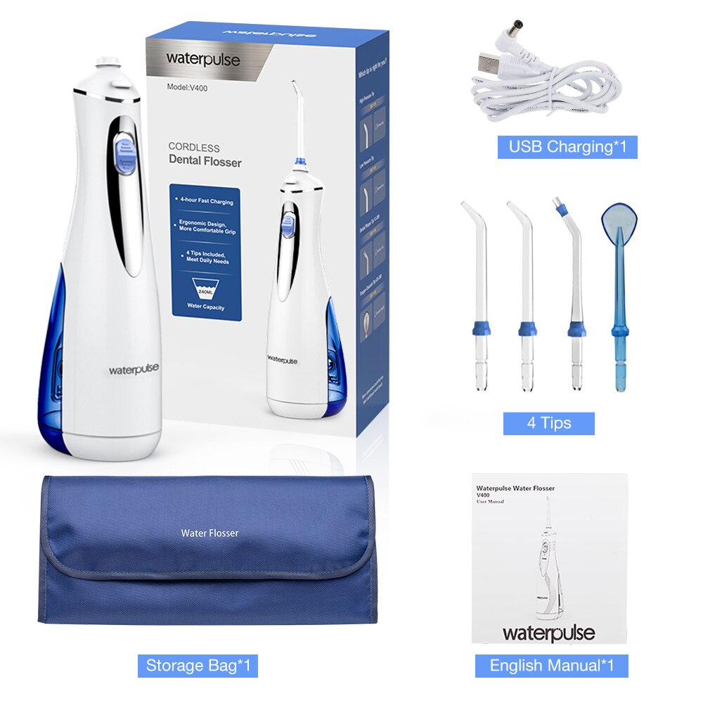 Waterpulse V400 4 porady nić dentystyczna przenośn... – Grandado