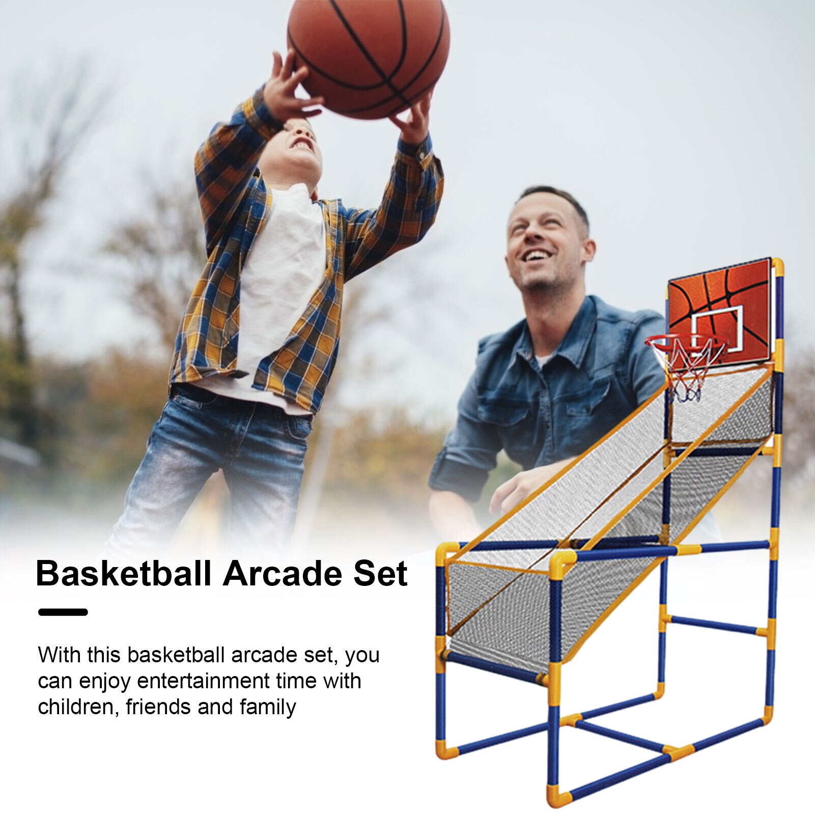 Barn arcade basketball hoop game innendørs eller utendørs basketball arkadesett