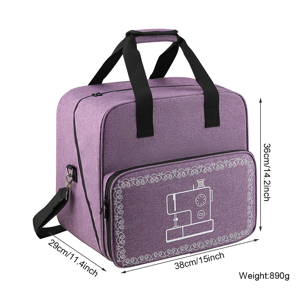 Bolsa de máquina de coser grande, bolso de almacenamiento de Color gris, multifuncional, portátil, organizador de viaje para el hogar, accesorios de costura: Purple