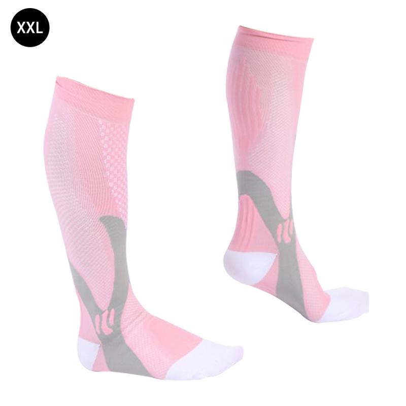 Skarpety uciskowe o wysokiej elastyczności mocne krążenie ciśnienia jakość kolana wysokie wsparcie ortopedyczne skarpety węża: Pink / S M