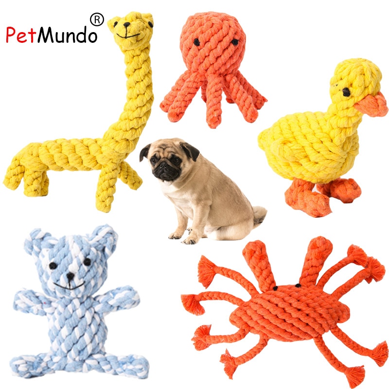 Cão brinquedos de algodão cão corda brinquedos design animal de estimação durável algodão mastigar brinquedo treinamento dentição brinquedo para cães pequenos cães médios filhote de cachorro