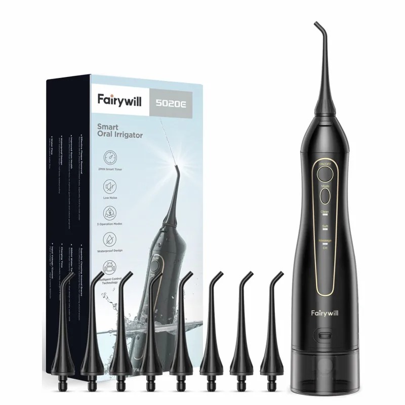 4 Uds Fairywill agua Flosser puntas de repuesto para la familia FW5020E agua Flosser irrigador bucal respetuoso con el medio ambiente duradero
