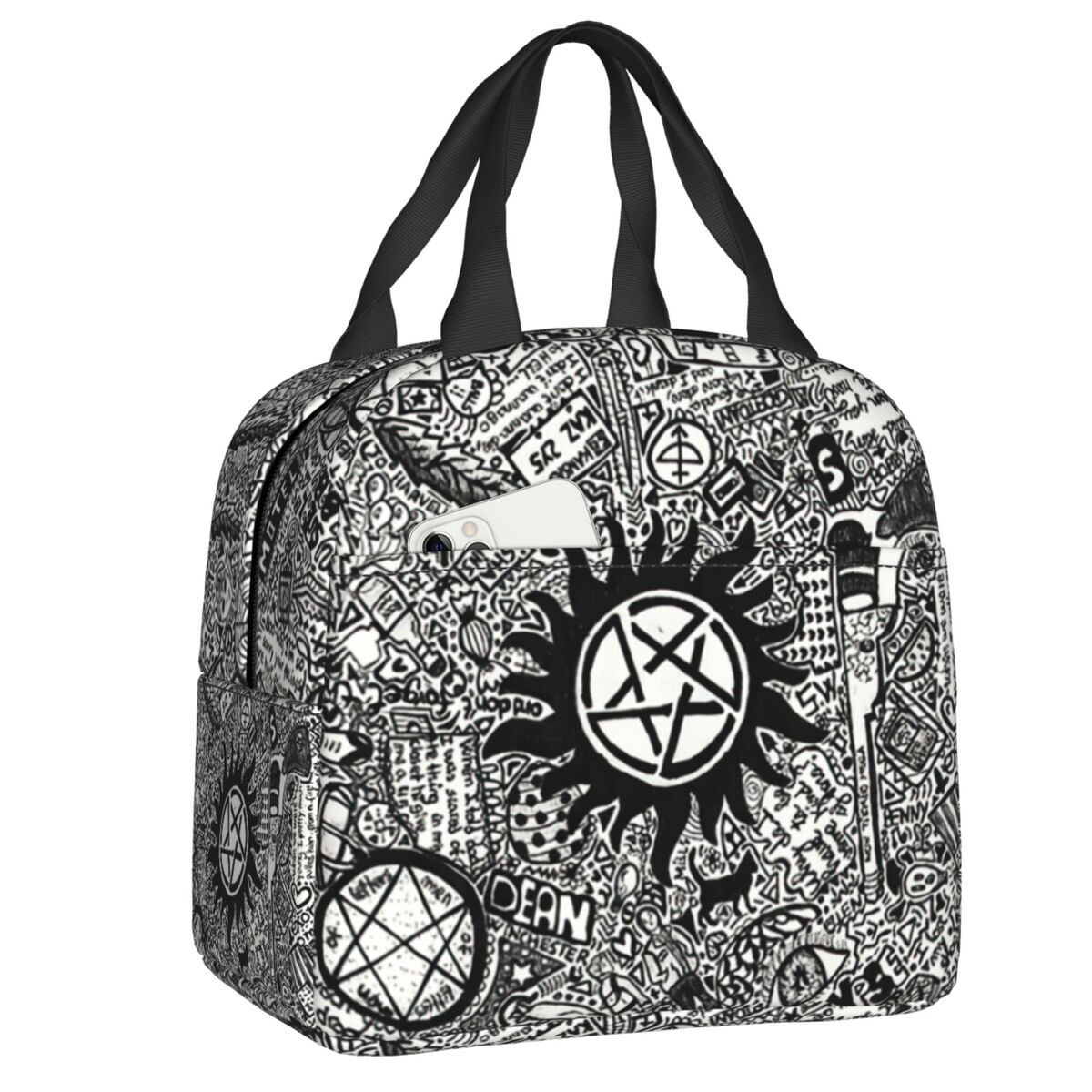 Supernatural Insulated Lunch Bag for Women Leakproof Sam Dean Winchester Cooler Thermal Bento Box Beach Camping Travel: Yellow