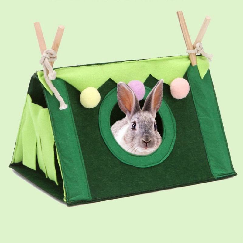 Nowy namiot dla chomika Holenderska świnia Szybowiec cukrowy Ukryty dom robić cienia Małe gniazdo dla zwierząt Drewniany trójkątny namiot robić spania i zabawy