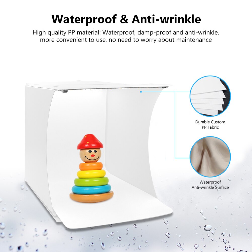 24.5x22x22cm Mini Folding Studio Diffuse Soft Box Lightbox With Double LED Light 6 Color Photography Background Photo Studio box