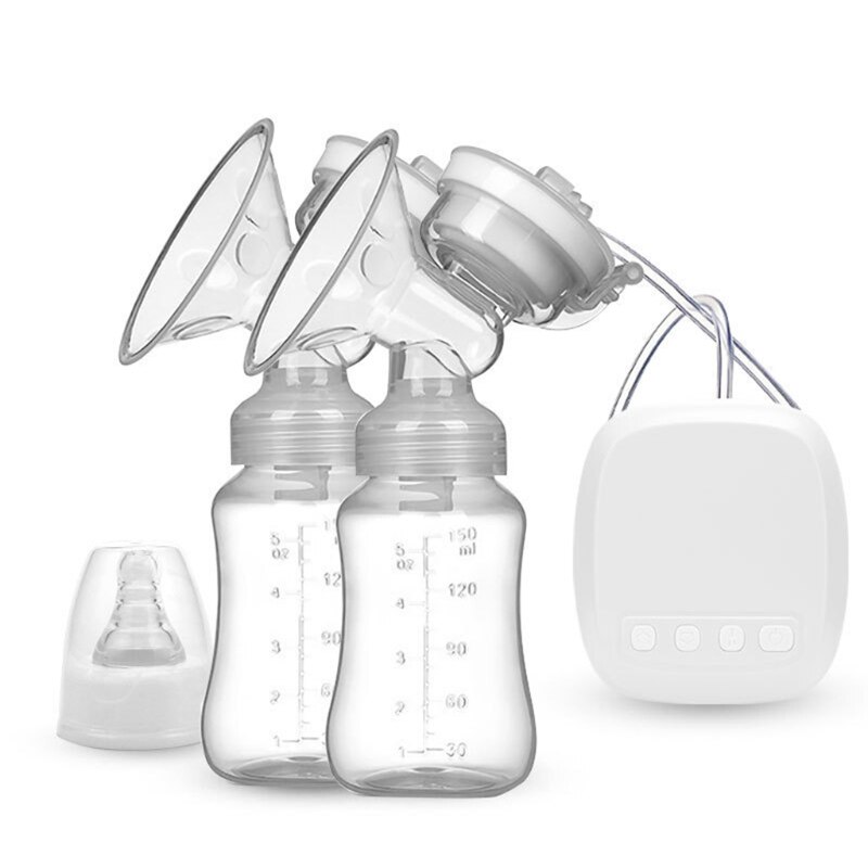 Tire-lait électrique, Portable et Rechargeable, Double pompe en Silicone à piles, pompe à lait Rechargeable Ultra-silencieuse