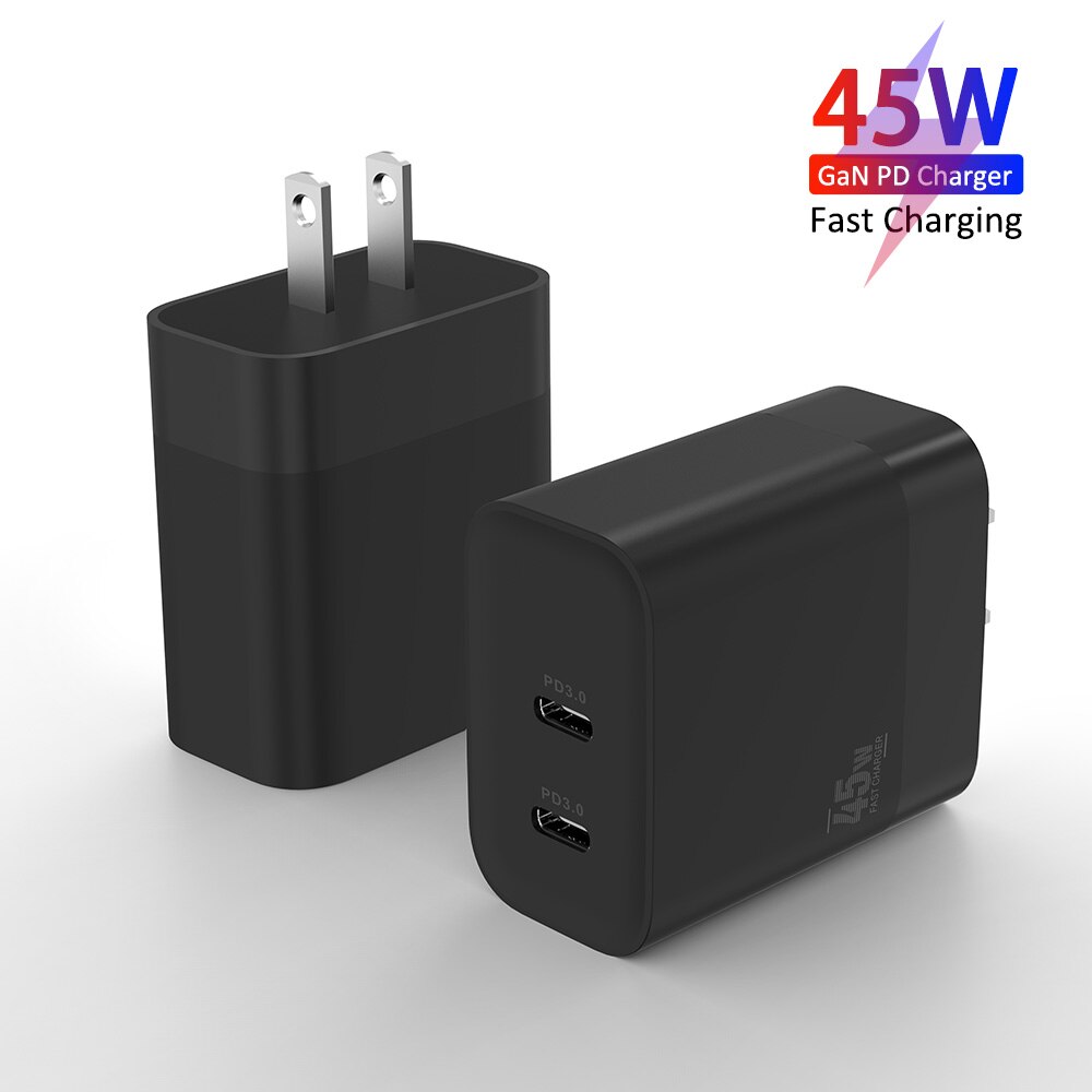 ILEPO-cargador doble USB tipo C para iPhone, dispositivo de carga rápida compatible con modelos 13, 12, 11 Max, Pro, XS, 8 Plus, iPad Pro Air, 45W, PD