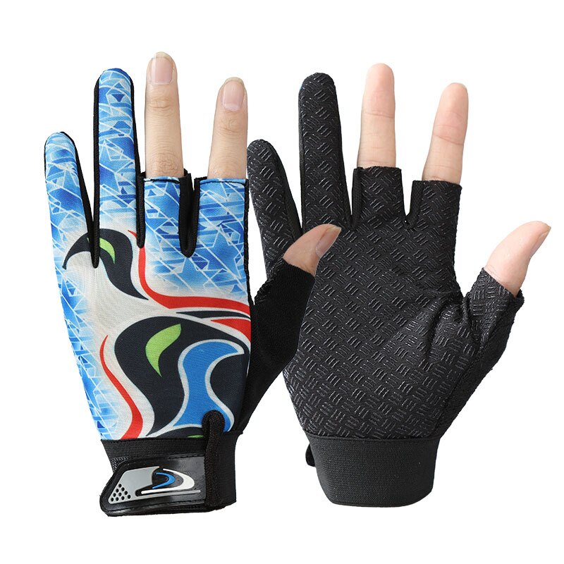Daiwa 3 Finger schneiden Angeln Handschuhe Professionelle Angeln Schutz Handschuhe draussen Wandern Anti-Unterhose Handschuhe eins Größe: XCBlue