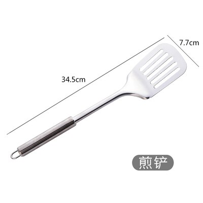 1 piece kitchen frying shovel colander soup spoon stainless steel thick long handle kitchen utensils not hand frying shovel: colander