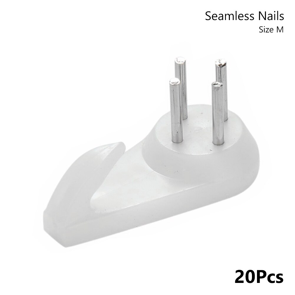 20 st / mycket plast osynlig väggmonterad bild fotoklockram ram krokhängare sömlös nålspik heminredning vit: 30 x 15 x 5mm 20 st
