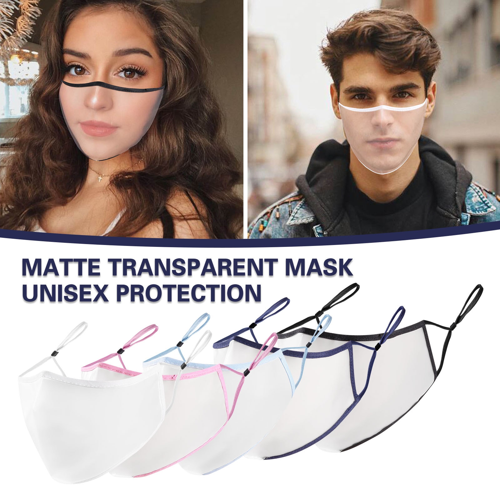 Masque Transparent en trois dimensions pour adultes, pour hommes et femmes, matière respirante