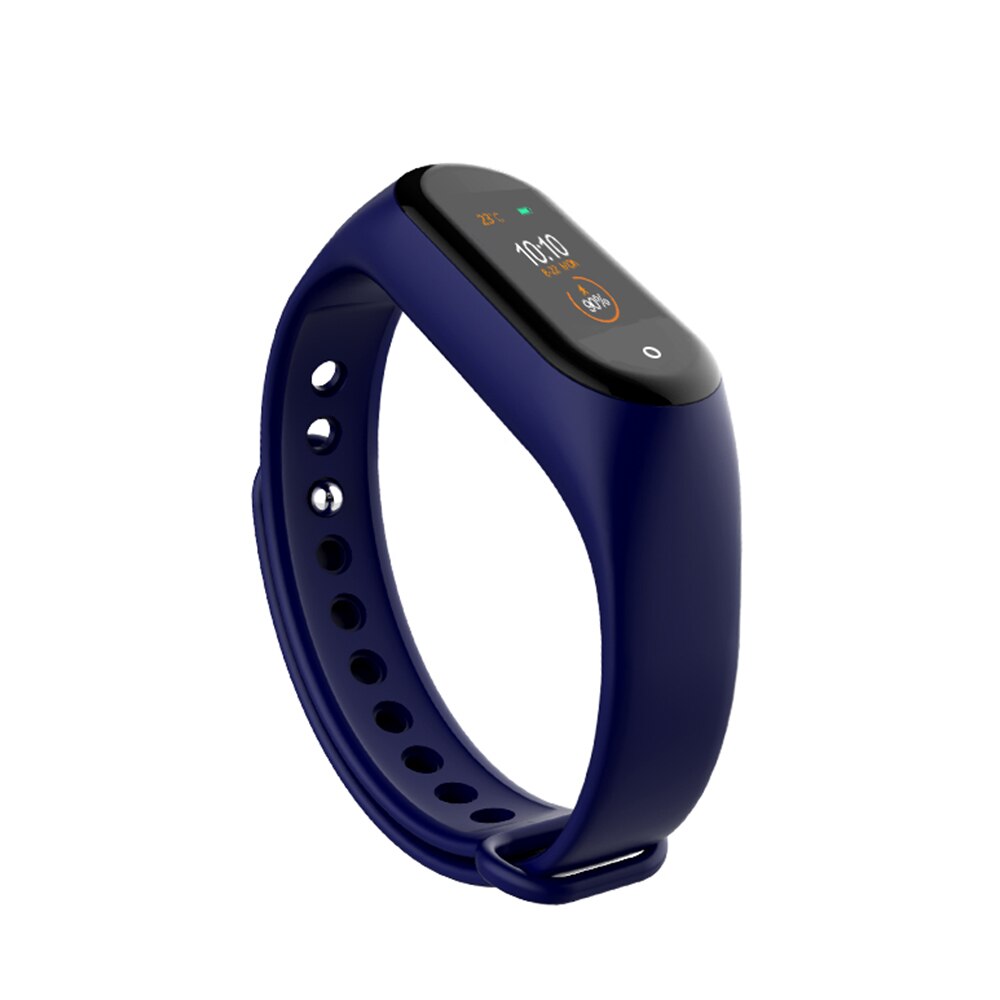 M4 intelligente horloges met kleurenscherm, sporthorloge met bluetooth, waterdicht, bloeddrukmeter en hartslagmeter voor fitness.: Blauw