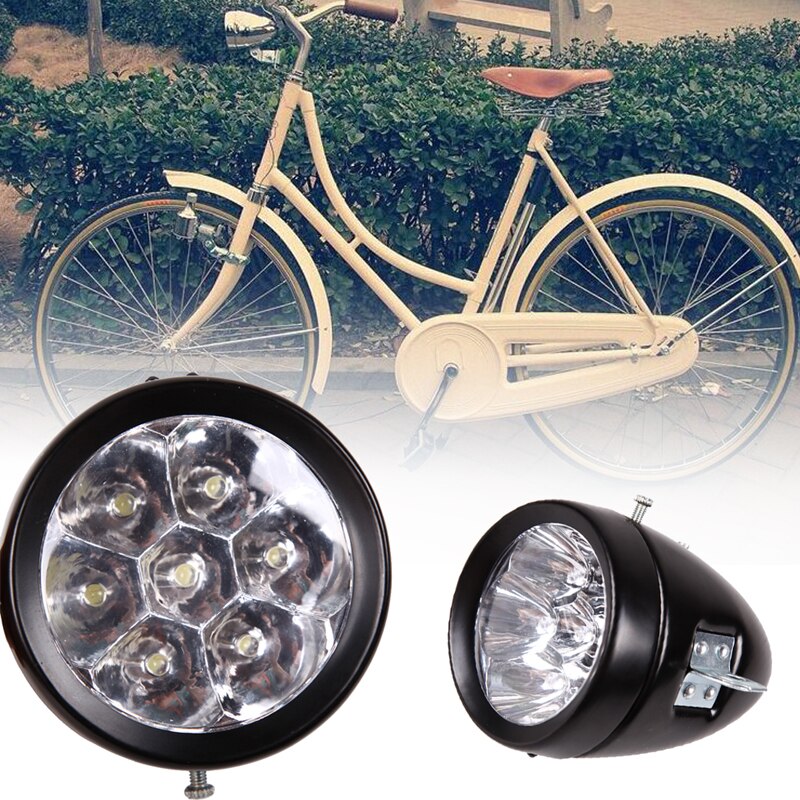Retro Vintage 6 LED Bicycle Bike Front Light Headlight Adjustable 160 Degree Cycling Mountain Bike Head Lamp With Bracket