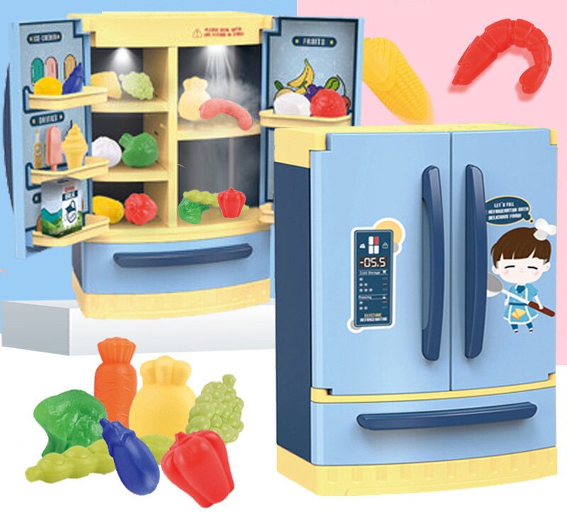 Children's simulation pretend toy kitchen spray refrigerator water dispenser electric washing machine rice cooker toy for kids: Aa