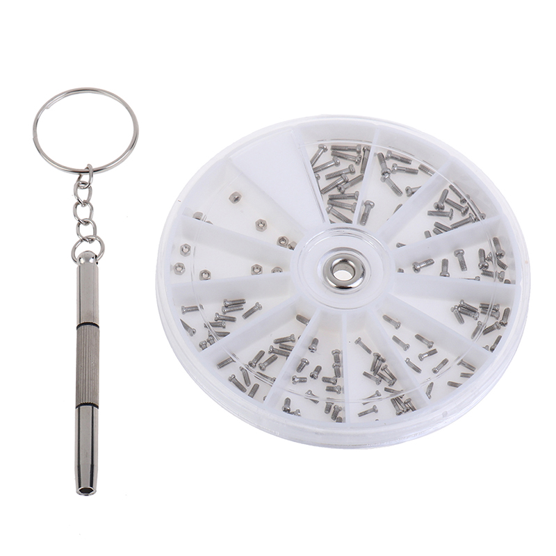 Kits de réparation boîte à outils Micro lunettes lunettes de soleil montre lunettes vis écrous tournevis: Black