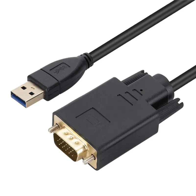 1.8m usb 3.0 to vga kabel 1080p usb 3.0 han til vga han konverter adapter kabel til bærbar computer uhd ekstern videoprojektor