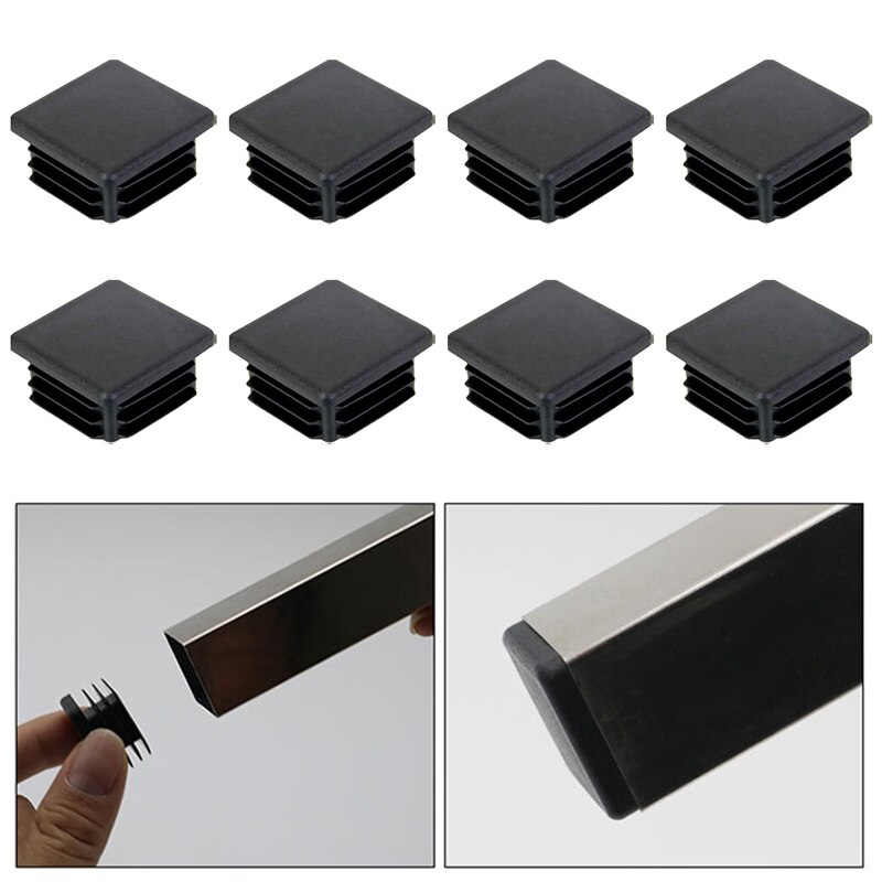 Inner Plug Blanking Caps chair leg Cover Furniture Legs Table Legs Cover Black Square Tube End Caps Anti Slip