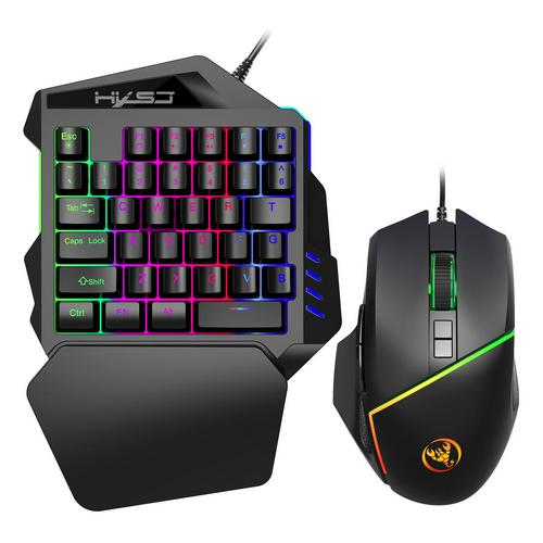 Mini Air Mouse One-Handed Mechanical Gaming Keyboard And Gaming Mouse RGB Backlit Portable Game Controller For PC PS4 Xbox Gamer: 2