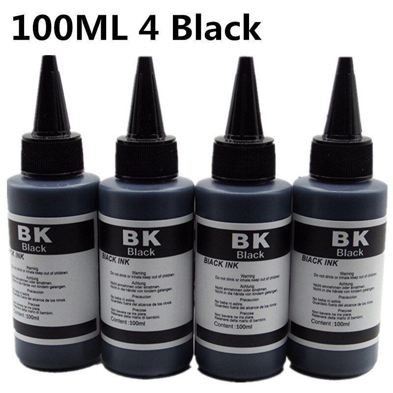 Black Ink for All Inkjet Printer Refillable Dye Ink Bulk Ink: 1Y