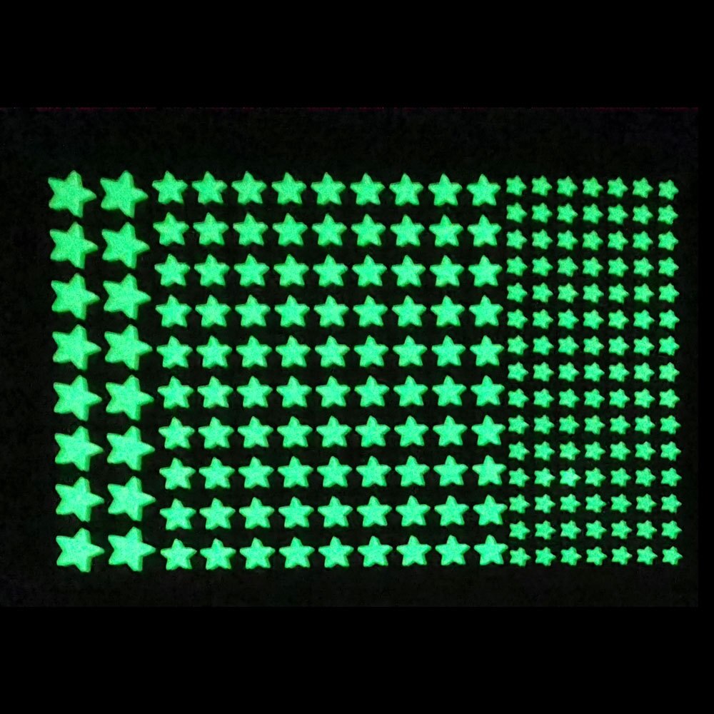 Høj lysstyrke boble stereo lysende klistermærker lysende prikker lysende fem-spids stjerner nat logo fluorescerende klistermærker: Stjerne