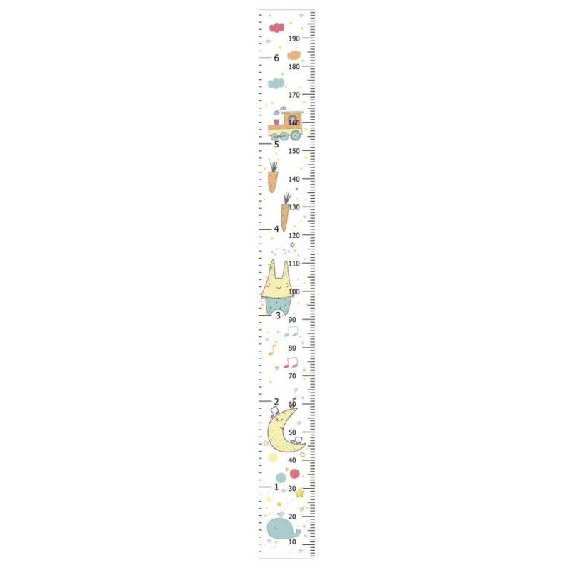 Hængende lærred højde børn vækstdiagram vægdekor lineal med træramme børn højde rekord til baby børnehave dekoration 1: A6