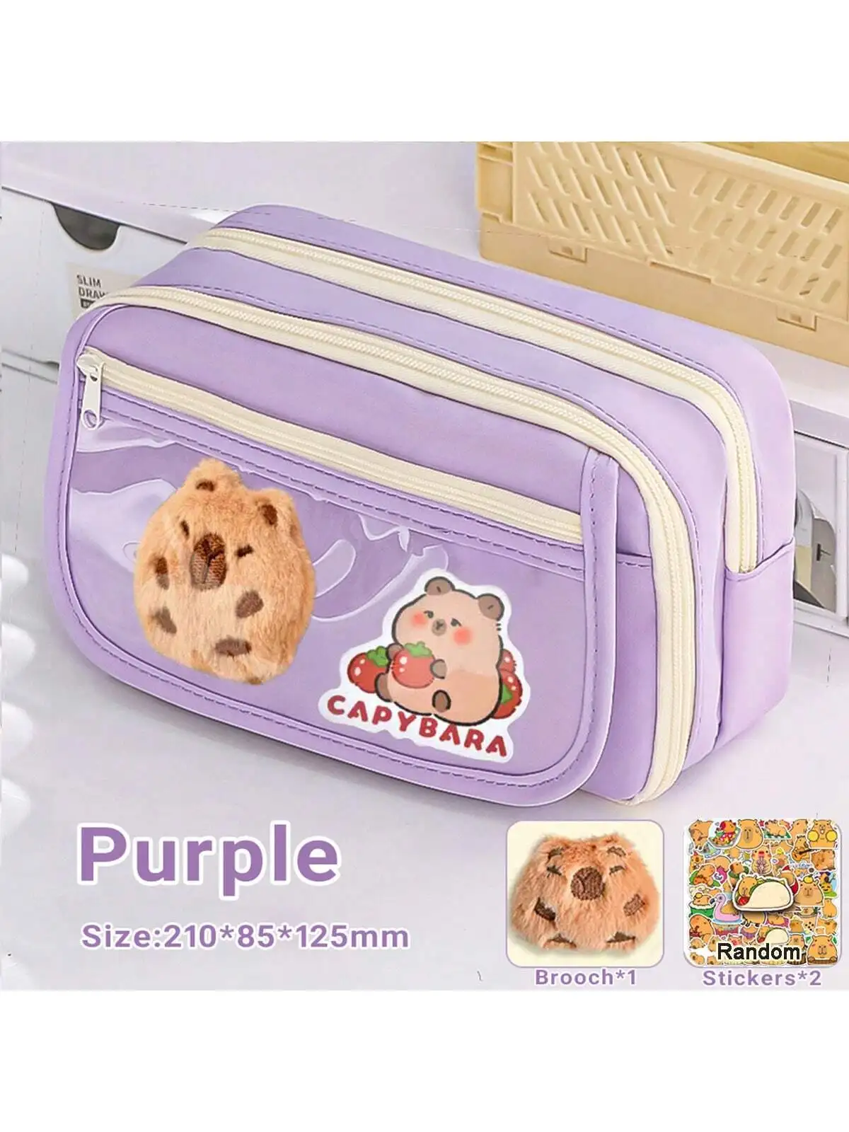 1Pc Flip Cover-etui met grote capaciteit, multifunctionele opbergtas voor briefpapier voor schoolkantoorbenodigdheden