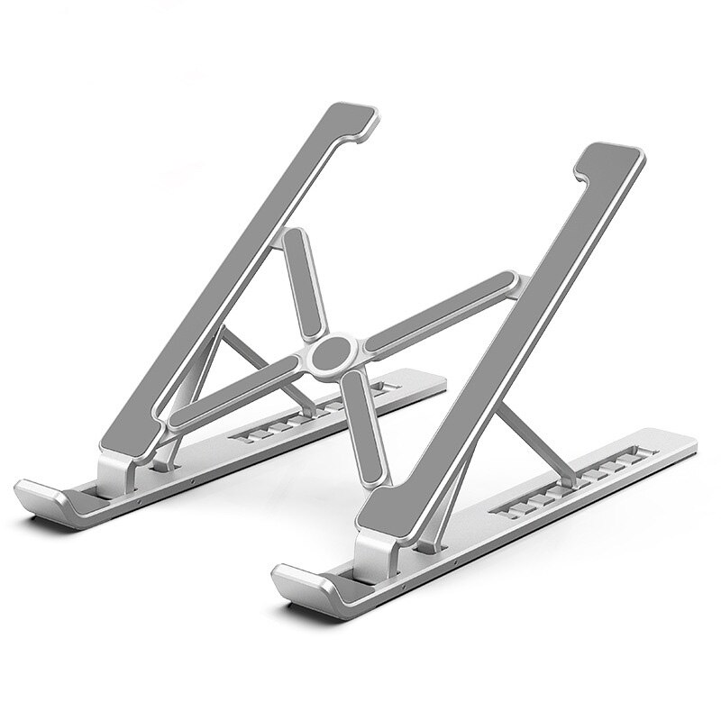 Ergonomisch verstellbarer laptophalter tragbarer faltbarer laptopständer 10.3-17.3 -zoll-notebook-computer macbook air pro aluminiumständer: Silber