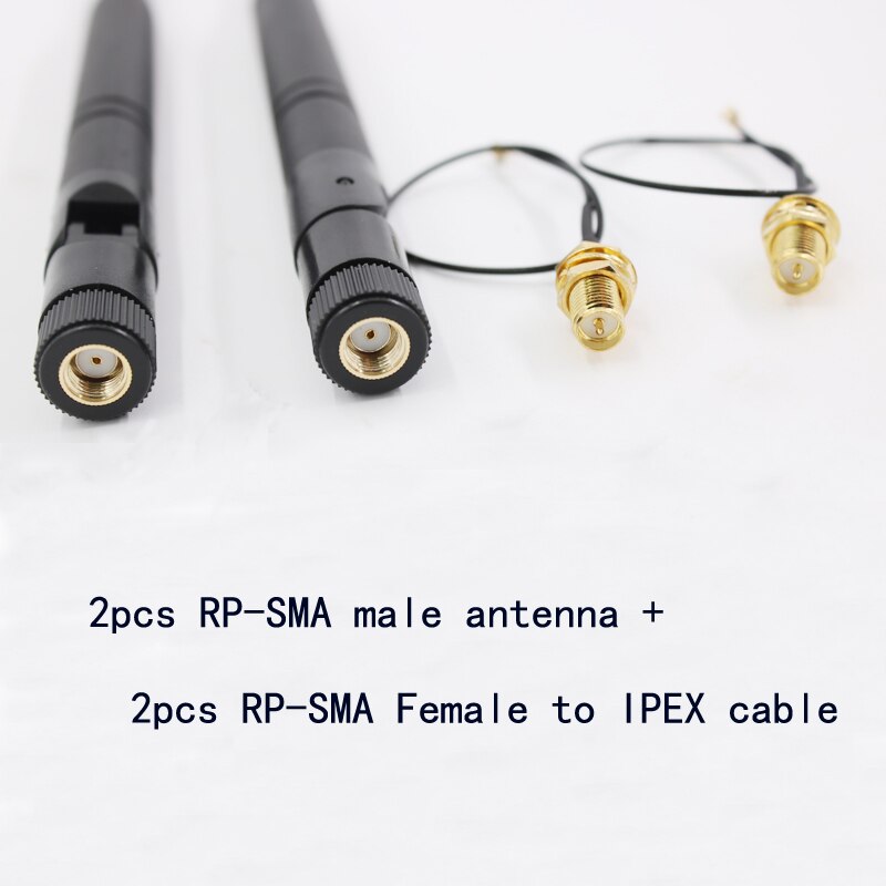 2 Antennes WiFi 2.4GHz 3dBi SMA Vers IPEX - Pour Routeur, ZigBee - Câble 15cm Angle Droit