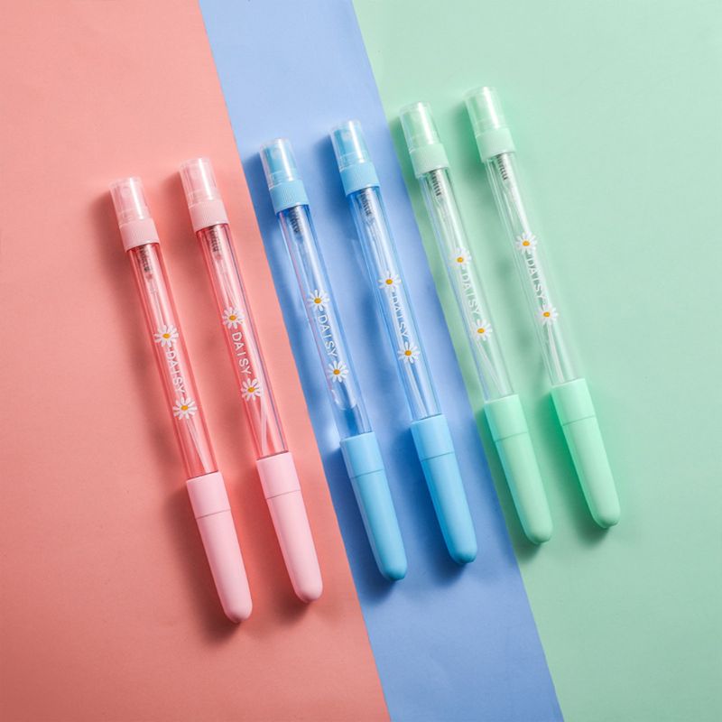 6pcs/set Spray Gel Pen Disinfectant Alcohol Refillable Neutral Pen J2HC