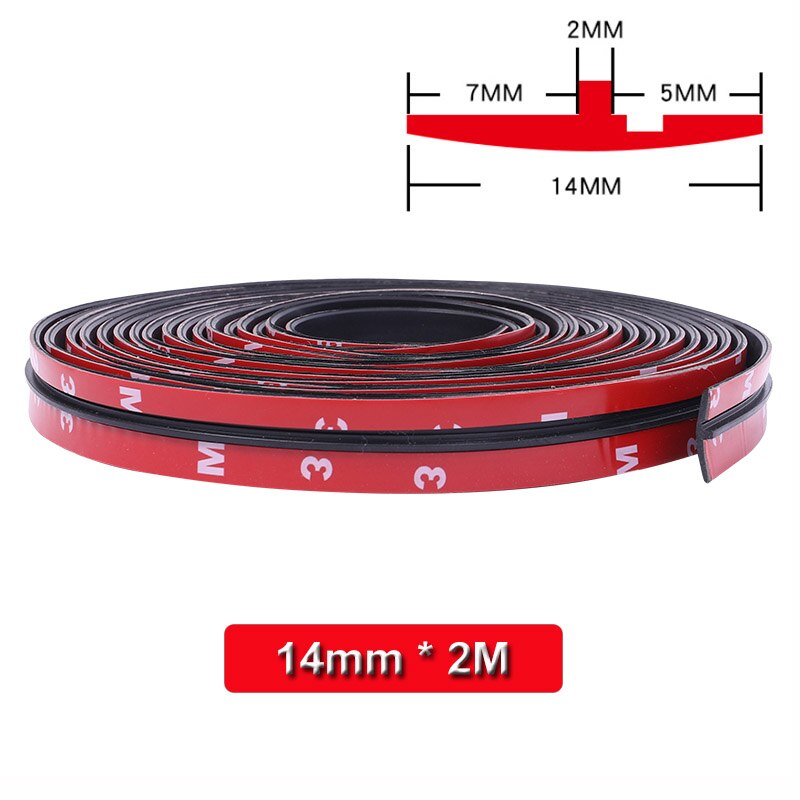 2M Car Seal Strips Auto Seal Protector Sticker Window Edge Windshield Roof EPDM Rubber Sealing Strip Noise Insulation Accessory: 14mm