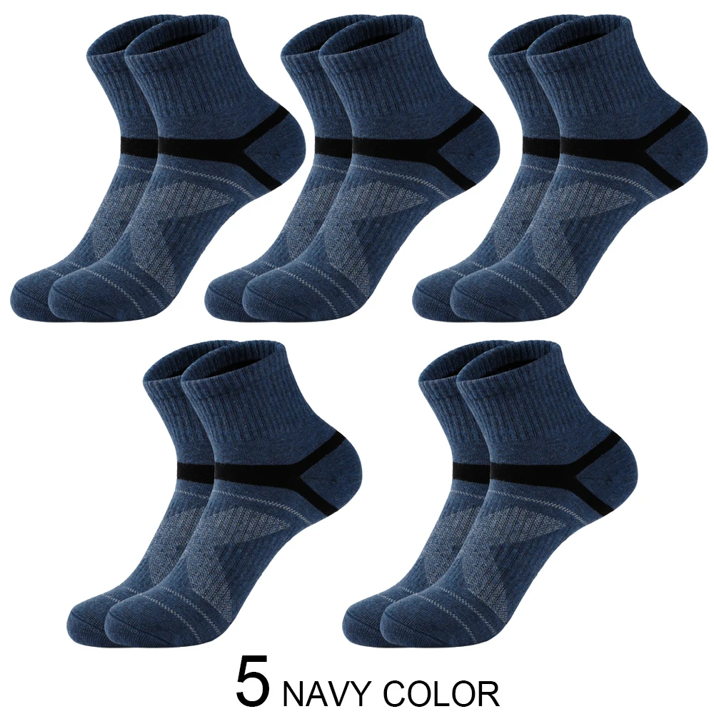 Chaussettes de dehors Noires pour Homme, Décontractées, de , Respirantes, pour Automne et Hiver, Lot de 3/5/10/20 Paires: bleu foncé