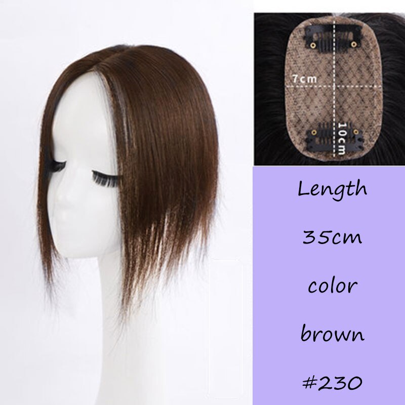 Synthetic Straight Hair Extensions for Women Natural Color Top Closures Clip In Hair Extension Hairpieces MUMUPI: 7x1035cm230