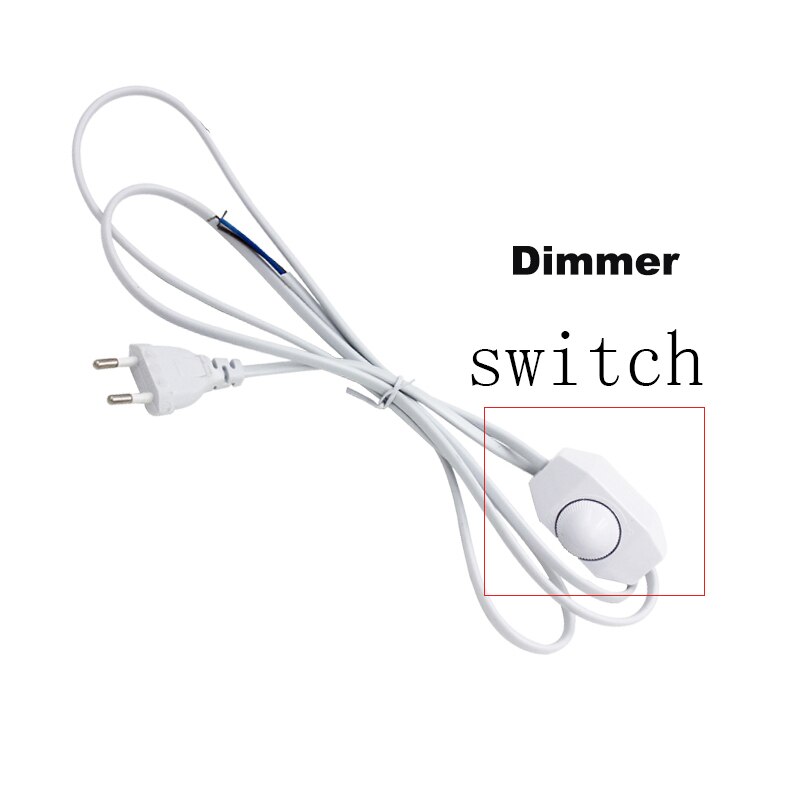 1.8M Black White EU Plug Dimmable Switch Cable Light Modulator Lamp Line Dimmer Controller Table Lamp Power Wire AC110V 220V: dimmer white