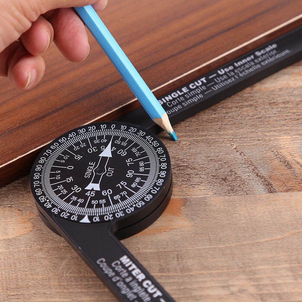 Woodworking Scale Mitre Saw Protractor with Marking Pencil Accurate Carpenter Angle Finder Plumber Measuring Meter Gauge Tool