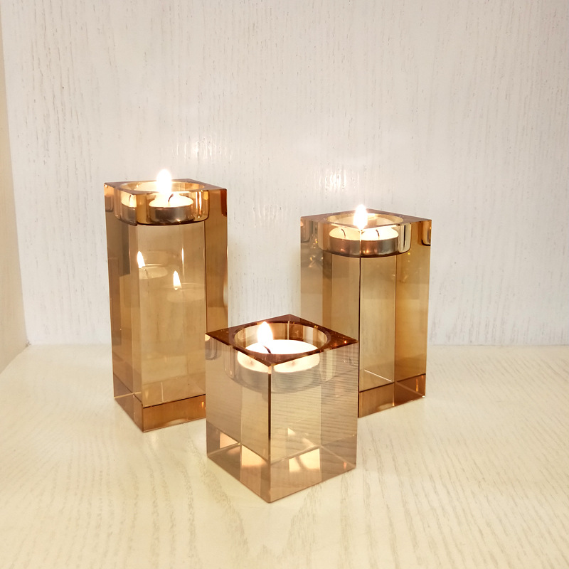 Ljushållare värmeljusstativ i klart glas kristall ljusstake dekor europeiska ornament  ti99