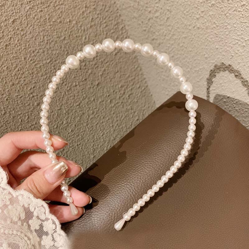 Set van 3 Parels Hoofdbanden Wit Faux Parels Goud Haarbanden Bruids Haar Hoepel Bruiloft Haaraccessoires voor Vrouwen Meisjes (Parel
