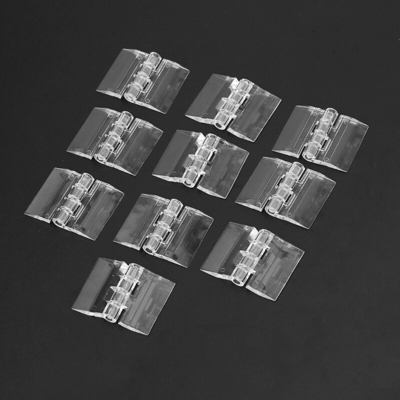 10Pcs Transparent Plastic Folding Hinges Durable Clear Acrylic Hinge Tools Cabinet Hardware Furniture Cabinet Door Hinges