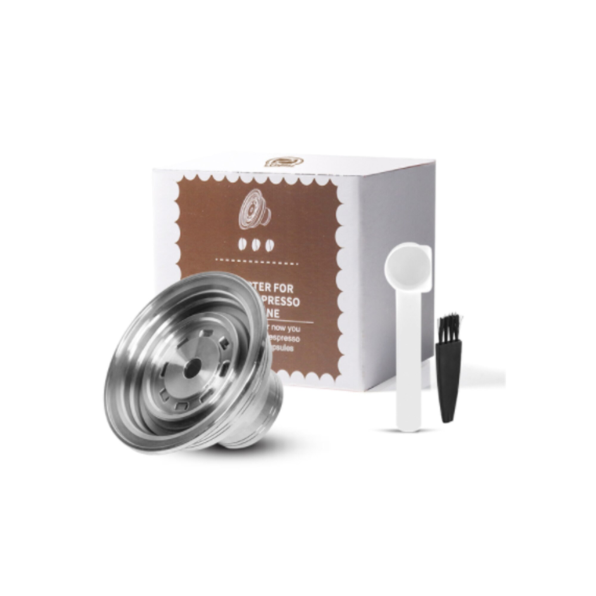 Edelstahl Adapter Konverter Für Nespresso Vertuoline Beville/Plus Maschine wiederverwendbar Kaffee Kapsel Transfer: 1A